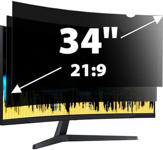 2 Pack 34 Inch Computer Privacy Screen for 21:9 Aspect Ratio Widescreen Monitor, Anti UV Eye Protection Anti Glare Blue Light Screen Protector Monitor Privacy Filter, Removable Film (31 1/4 × 13 3/8)