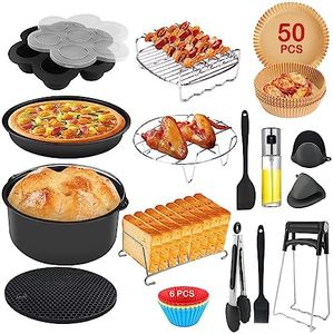 Lot de 15 accessoires pour friteuse à air comprimé - 20,3 cm - 4,2 l - 6,2 l - Général - Convient pour Cosori Ninja Salter Tefal 4,3 L, 4,5 L, 4,7 L, 5,2 L, 5,5 L, Tower 5 L, Philips 6,2 L,