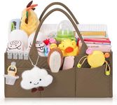 Skycase Large Diaper Caddy Organizer, Baby Organizers and Storage for Newborn Essentials Must Haves, Nursery Storage Basket for Baby Shower Gifts, Baby Registry Search for Boy or Girl - Brown