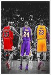 zhengxi Fashion Basketball Sports Superstar Canvas Poster,Wall Art Print Decor Posters for Jordan & Kobe & James,Suitable for Bedrooms, Living Rooms,Classrooms, Courts,etc.-No Frame 16×24inch