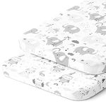 Bassinet Fitted Sheets Compatible with MiClassic Bassinet & Bedside Crib Sleeper – Snuggly Soft 100% Jersey Cotton – 2 Pack