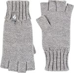 HEAT HOLDERS Fingerless Thermal Gloves | Womens - One size fits most | Winter Warmth | Light Grey Twist