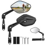 Diyife Bike Mirrors, [Large Wide Angle] [1 Pair] Bicycle Rearview Mirrors, 360°Rotatable Bike Convex Mirrors for Handlebar 22-25mm, Shockproof for Mountain Road Bike Scooter Motocycle