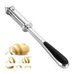 HomeWiz Stainless Steel Peeler for Vegetables and Fruits, 3 in 1 Multifunctional Julienne Peeler for Kitchen, Versatile Vegetable Peelers for Salad Preparation, Durable Vegetable Peeler (Silver/Black)