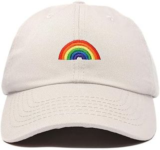 DALIX Rainbow Baseball Cap Womens Hats Cute Hat Soft Cotton Caps in Beige