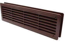 Vent Systems 18'' x 5'' Inch Door Air Register - Two Sided Door Louvers - Ventilation Grille - Indoor Vent Grates - Bathroom, Cabinet, Garage Through The Door Vent Cover - Color: Dark Brown - 18"x5"