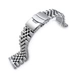 22mm Super Jubilee 316L Stainless Steel Watch Band, Solid Straight End, Diver Clasp