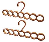 7-Loop Plastic Scarf Holder Hanger (Set of 2 Pieces) (Material: Acrylic, Colour: Brown)