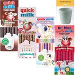 Quick Milk Straws bundle Chocolate, Strawberry, Birthday Cake, Unicorn, 13 Straws Each Flavour, Total of 52, Mug