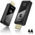 PWAYTEK Wireless HDMI Transmitter and Receiver 4K Decode, 1080P Output, 80FT Range, 2.4G/5G Dual-Band, for PC/Laptop/HDTV/Projector, Plug & Play, No App Needed