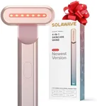 Solawave 4-in-1 Skinware Wand - Upgraded Radiant Renewal with Facial Massager, Red Light, Galvanic Current, and Therapeutic Warmth Anti-Aging Beauty Device (Blue/Pink Ombre)