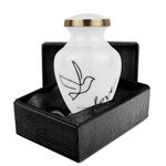 Trupoint Memorials Small Urns for Human Ashes Keepsake – Cremation Urns for Human Ashes, Mini Urns for Human Ashes, Keepsake Urns for Human Ashes, Small Urn for Ashes for Women – Small, White