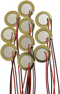 YQBOOM 10PCS 41mm Piezo Disc Transducer Contact Microphone Trigger Sound Sensor with 3.94 Inches Wires for Acoustic Instrument，Mic Drum Trigger Acoustic Pickup CBG Guitar