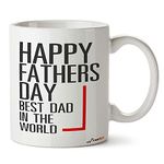 FirseBUY Father's Day Gifts, Best Dad in The World Ceramic Coffee Mug for Papa 11 Ounces Cup - White