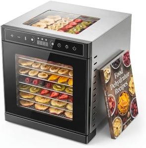 Food Dehydrator Machine 700W Upgrated Drying with 8 Trays, 212°F & 24H Timer, Visual Window, Food Dryer with Dual-Layer Stainless Steel for Home, Fruit, Jerky, Vegetable, Meat, Beef, Dog Treats, Herb