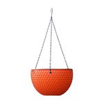 # Small Size Rattan Hanging Plastic Pot European Honeycomb Hanging Pot Hanging Pot Indoor Hanging Basket Hanging Resin Pot (Orange, One Size)