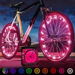 Activ Life LED Bike Wheel Lights: Light Up Your Summer Adventures, 100% Brighter & Visible from All Angles for Ultimate Safety and Style - Batteries Included, Great Gift, 2-Tire Pack, Pink