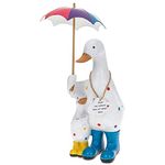 Rainbow Polka Dot Duck Mum with Umbrella Indoor / Outdoor Ornament