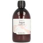 Nikura Argan Oil Cold Pressed - 500ml | For Skin, Hair Care, Soap Making, Body and Face | Moisturising, Hydrating & Nourishing | Vegan & UK Made | BPA Free