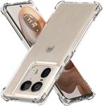 USTIYA Case for Motorola Moto Edge 50 Ultra Clear TPU Four Corners Protective Cover Transparent Soft