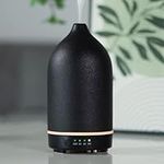 Essential Oil Diffuser Ultrasonic Aromatherapy Diffuser 150ml Ceramic Stone Aroma Diffuser with 7 Colors LED Night Light 4 Timer Setting and Waterless Auto Shut Off Protection for Home Office Yoga SPA