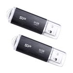 Silicon Power 2 Pack 64GB USB 3.0/3.1 Gen1 USB Flash Drive Thumb Drive Memory Stick