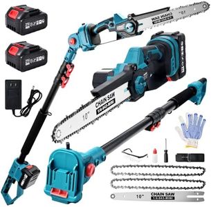 Autubin 2-in-1 10 Inch Electric Pole Saw & Mini Chainsaw for Tree Trimming