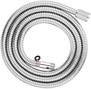 GROHE Metal Hose for Bath Rim – Replacement Bath Hose 2 m (Installation Under Tiled Surround and Shower Sets, Connection G 1/2'' x 3/8''), Chrome, 22116000