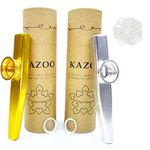 Fartime Gold and Silver Exquisite Aluminum Alloy Kazoo With 5 Kazoo Flute Diaphragms And A Beautiful Gift Box-Musical Instruments. (gold and silver)