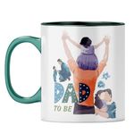 YuBingo Dad in Waiting Mug - Sweet Gift for Dad, Dark Green Inner & Handle (Dark Green Inner & Handle, Tea Cup, 310ML)