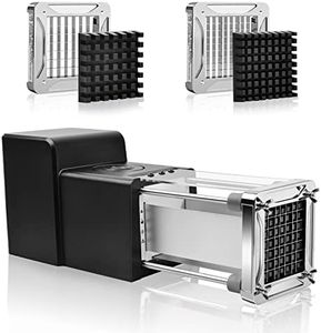 Sopito Cortador Eléctrico de Patatas Fritas, Profesional Eléctrico Cortador de Patatas Acero Inoxidable con Hoja de 12 mm y 9 mm