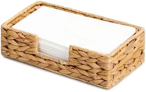 StorageWorks Water Hyacinth Napkin Holder for Bathroom, Cocktail Napkin Holder, Bathroom Napkin Holder, Wicker Guest Towel Holder, 9 ¾"L x 5"W x 2 ¾"H, 1 Pack