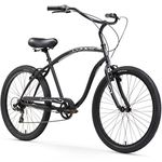 Firmstrong Chief Man Seven Speed Beach Cruiser Bicycle, 26", Matte Black