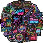 Clickedin - Laptop Stickers, 50 Pieces Multi Design Vinyl Sticker for Car Bike Cyle and Guitar