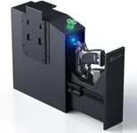 Gun Safe, Slider Biometric Gun Safe for Handgun Supports 3 Quickly Access Ways, Fingerprint, PIN Code and Key, Pistol Safe for Car, Truck, Desk, Bedside Handgun Safe