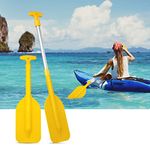 BESPORTBLE Kayak Paddles - Extendable Canoe Paddles Boat Oars for Surfboard Inflatable Boats Rowing Boats for Adults Kids (Yellow) 1 Pair