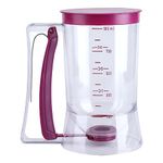 Batter Dispenser, 900mL Manual Cupcake Pancake Batter Dispenser Baking Tool with Measuring Label for Home Kitchen