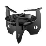 ONLYFIRE Charcoal Camping Stove with Carry Bag, Portable Dutch Oven Stand with Pot Brackets, Wood Charcoal Outdoor Stove for Camping Hiking Picnic Patio Cooking, GS340