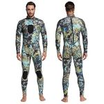 Nataly Osmann Mens 3mm Wetsuits Camo Neoprene Full Body Diving Suits One Piece Spearfishing Suit (camo02, M)