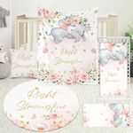 Personalized Elephant Crib Bedding Set, Custom Baby Girl Pink Crib Bedding Set with Name, Nursery Baby Crib Set for Boys, New Parents Gift for Baby Room