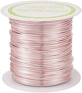 PandaHall 60 Feet Tarnish Resistant Copper Wire 22 Gauge Jewelry Beading Craft Wire for Jewelry Making (Rose Gold)