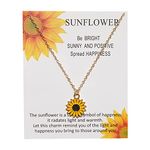 Sunflower Pendant Necklace for Women Girls Christmas Birthday Gifts for Daughter Niece Sunflower Necklaces for Women Sunflower Jewelry Inspirational Gift with Message Card