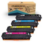 FITU WORK Compatible Toner Cartridges Replacement for HP 201X CF400X CF401X CF402X CF403X for HP Color Laserjet Pro MFP M277dw M277n MFP M277 M274 Pro M252dw M252n (Black,Cyan,Yellow,Magenta, 4-Pack)