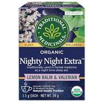 Traditional Medicinals - Organic Nighty Night Extra Herbal Tea (Pack of 1) - Natural Sleep Aid containing Valerian, Passionflower and Lemon Balm - 16 Tea Bags Total