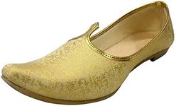 Step n Style Mens Cream Gold Bridal Shoes Wedding Jutti Sherwani Jutti Ethnic Jutti Indian Juti