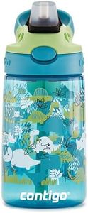 Contigo Kids Water Bottle Easy Clean Autospout with Straw, BPA-free stainless steel drinking bottle, 100% leak-proof, easy to clean, ideal for daycare, Dinoboy