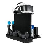 3 in 1 Multi Charging Stand with 2 Cooling Fans for Playstation PRO / Slim/PS VR, Controller Docking Station , 11 Card Slot, Vertical Stand PSVR Headset Bracket