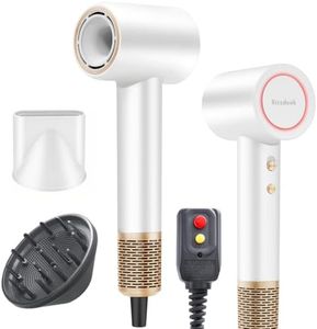 Rizzdeek Dries Hair Quickly 500 Million 1627W Ion Hair Dryer,Low Noise 110k RPM Professional High Speed Fast Drying Lightweight Blow Dryer with Thermo-Control,Gifts for Women for Home and Travel,White