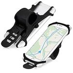 kwmobile Bike Phone Mount for Smartphone - Universal Anti-Slip Protective Flexible Silicone Mobile Cell Bicycle Holder - Black