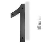 JILANLO 10" Large Floating House Numbers,Balck Acrylic Anti-Rust House Numbers,Modern House Address Street Numbers Garden Door Mailbox Decor Number with Matching Screw,Number 1